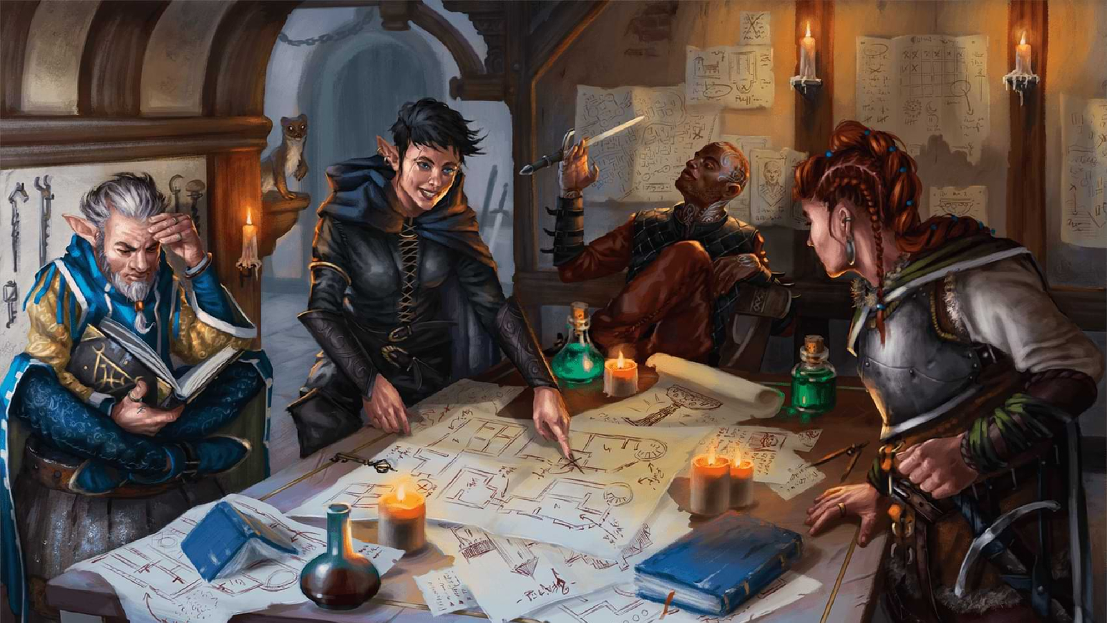 Dungeons & Dragons Adventurers Talking to Each Other.