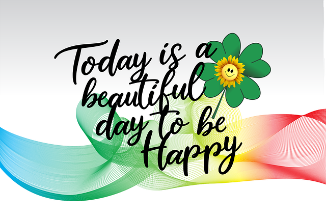 character trait happiness with rainbow