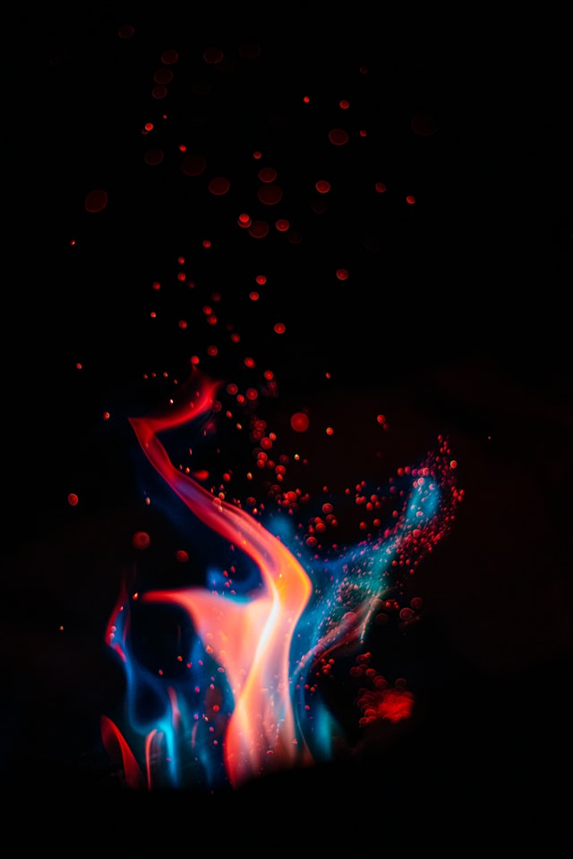  blue and red fire