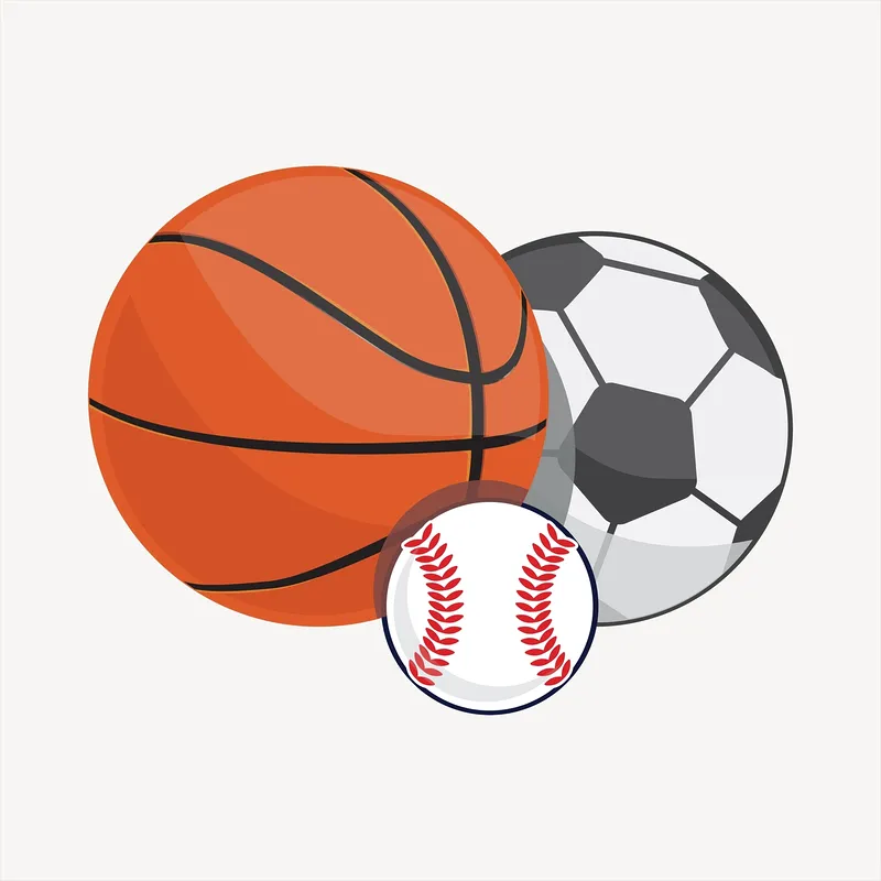 piture of a soccerball,basketball,baseball