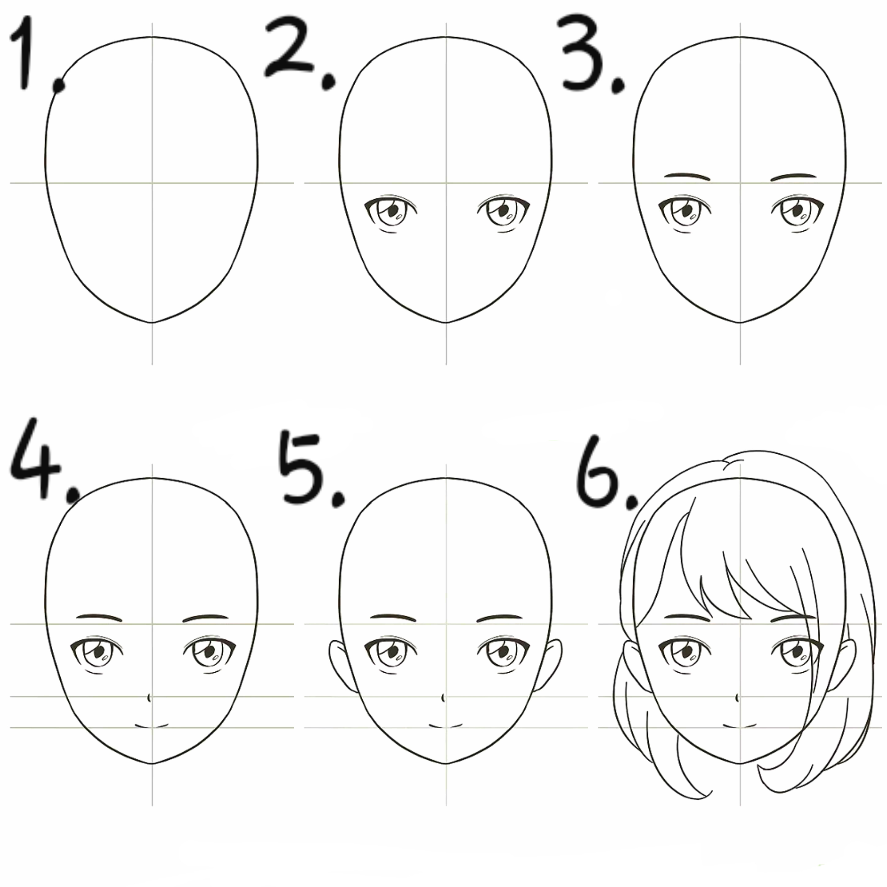 How to Draw an Anime Face (Structure & Proportions) - YouTube