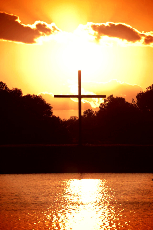 Cross in sunset