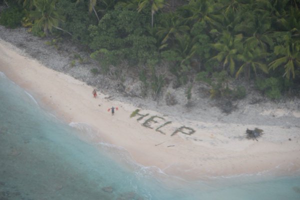 Man saved from spelling out help on island