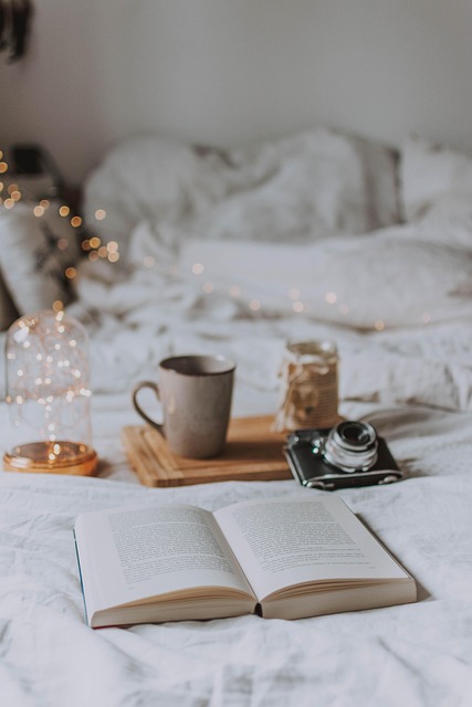 a book with coffee