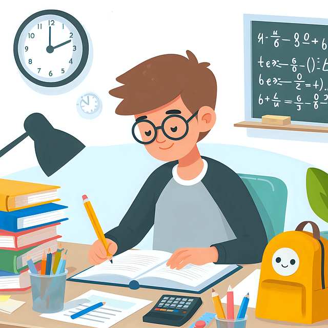 kid doing homework