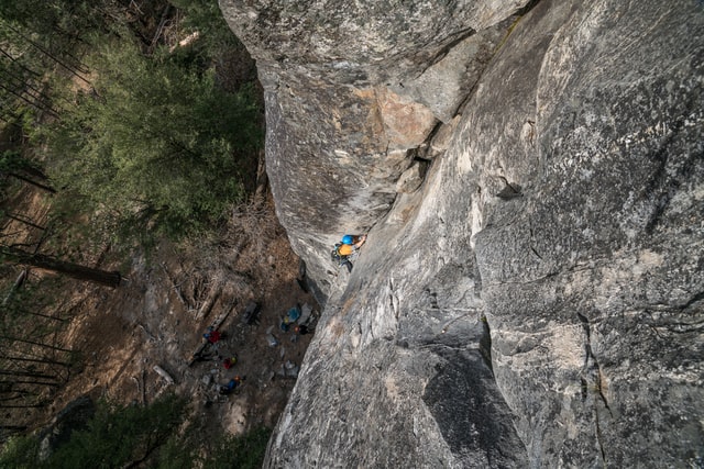 person rock-climbing