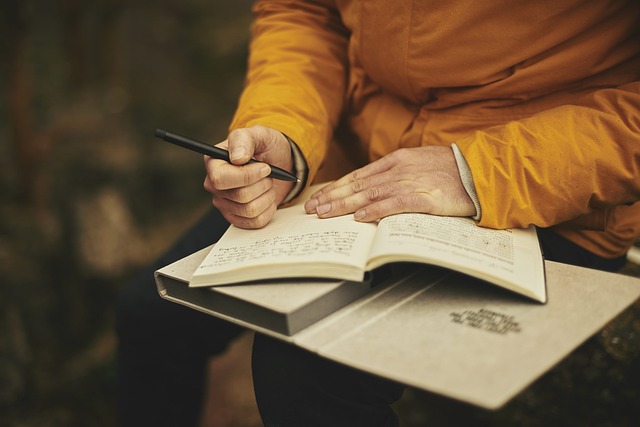 A person writing