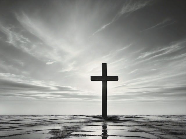 Cross with grey backround