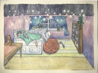 dog and girl sleeping