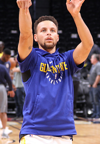 Picture of Stephan Curry performing a free throw shot.