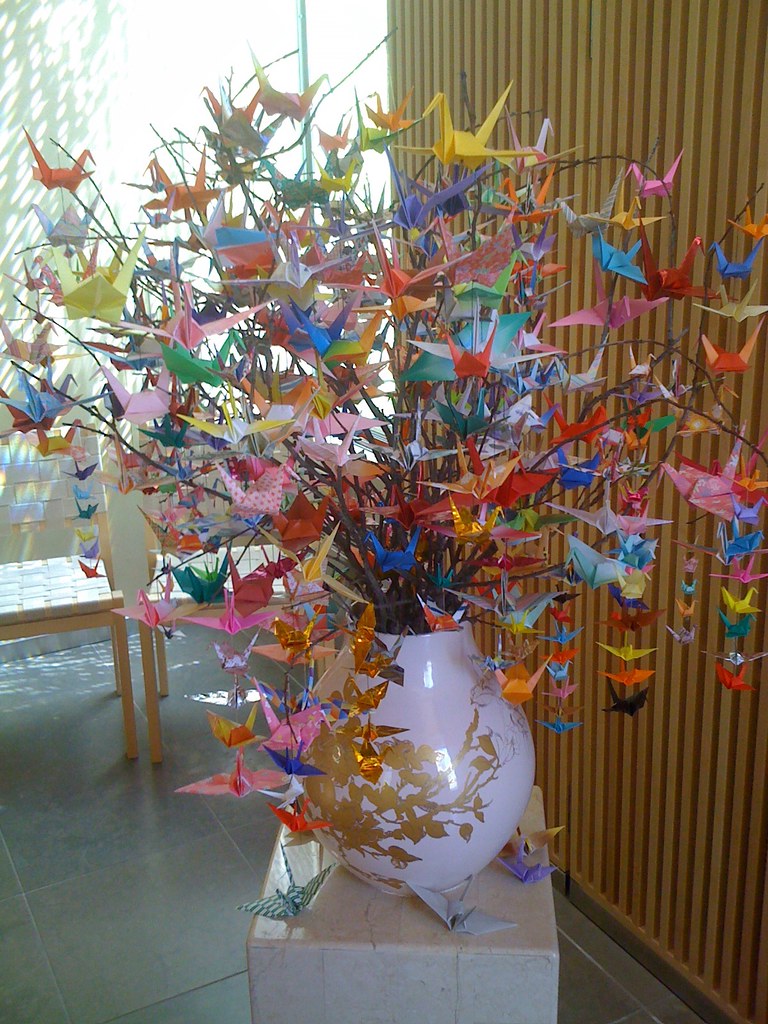Origami crane tree