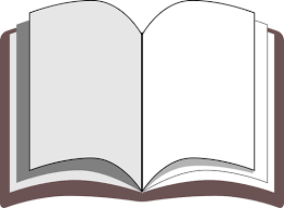 Clip art of a blank open book.