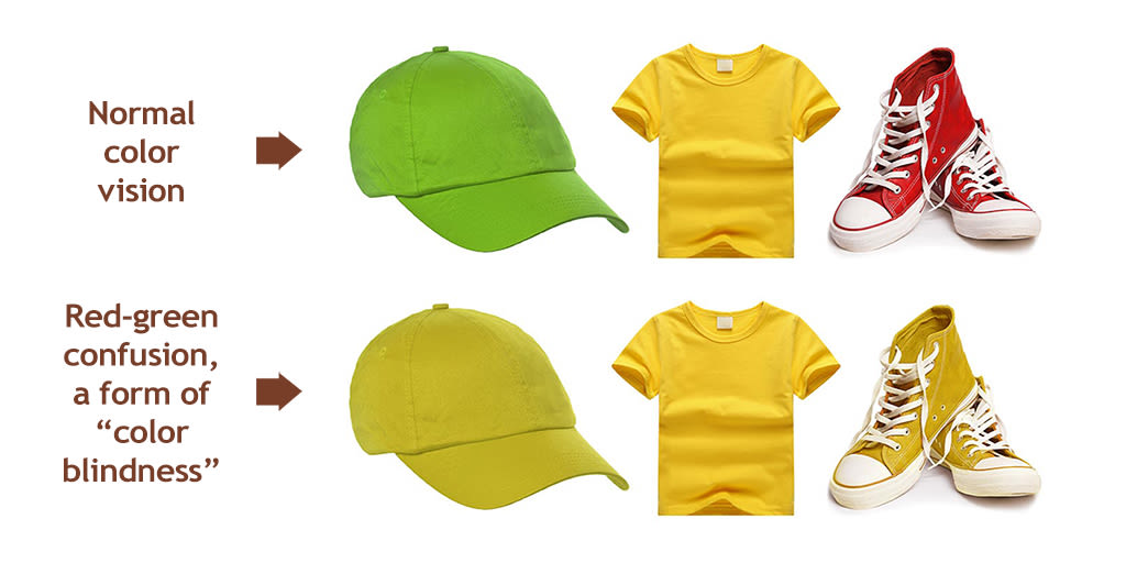 Normal and colorblind visio