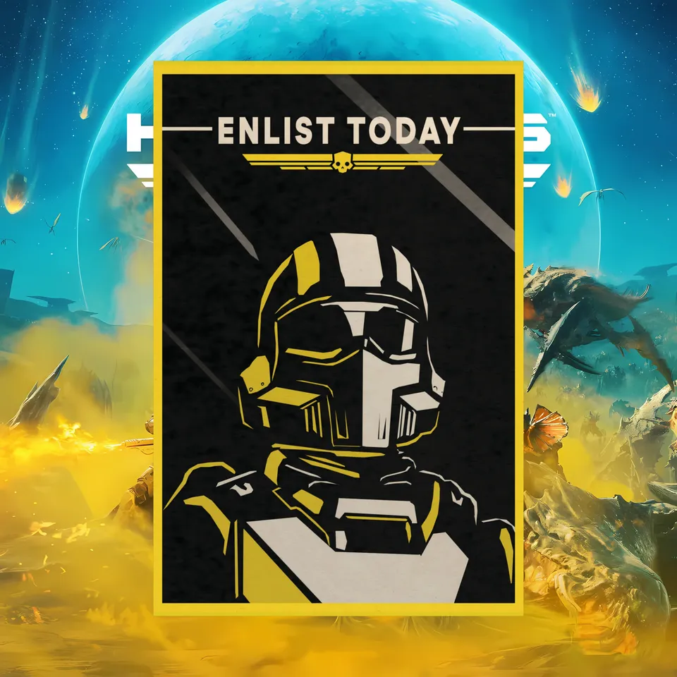 a poster to enlist today for the Helldivers