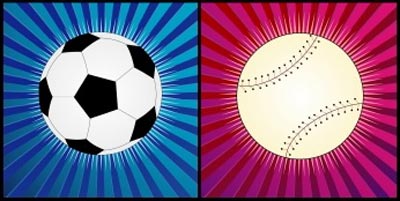 Soccer ball and Baseball