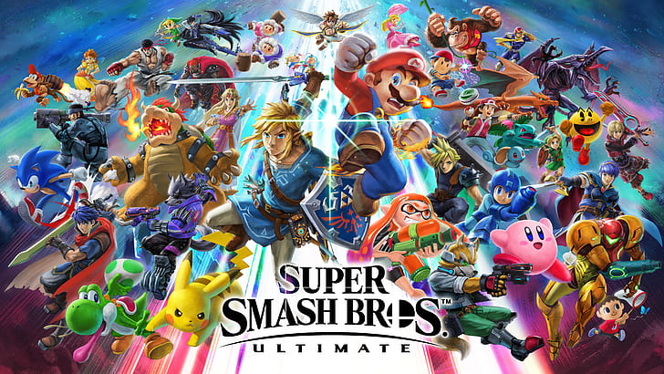 Super Smash Bros logo, found on the public domain.