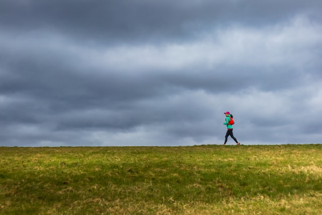 a woman running