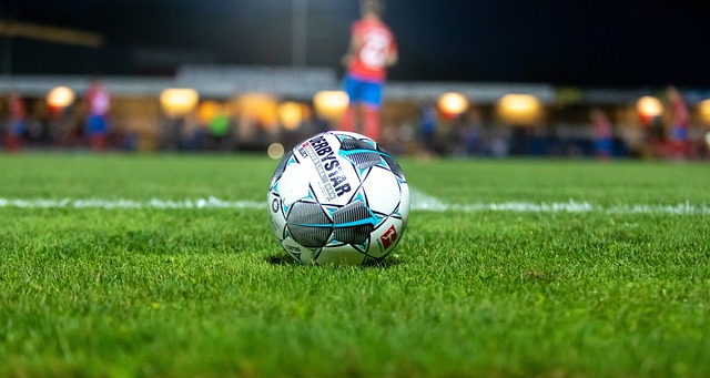 soccer ball on a soccer field