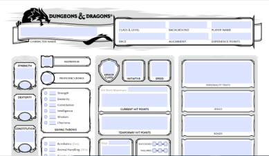 Character sheet